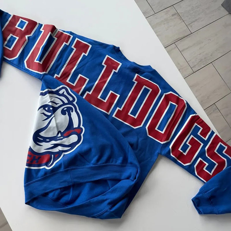 Distressed Game Day Big Back Text Sweatshirt With Team Logo