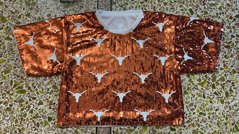 Longhorn Game Day Sequin Cheer Shirt