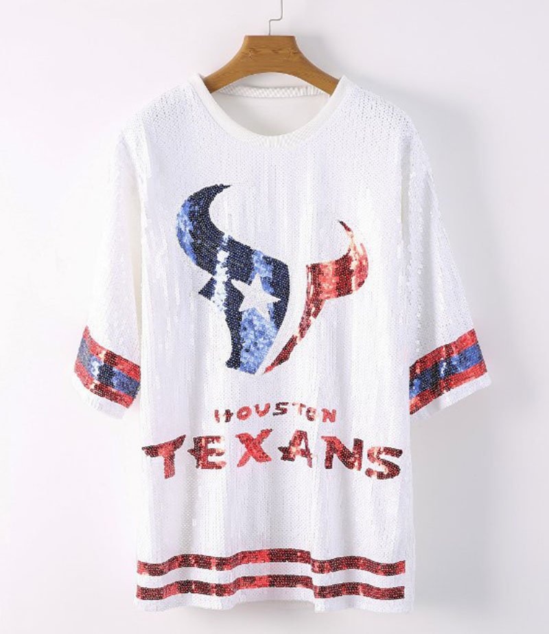 Long Style Sequin Houston Texans Cheer Jersey